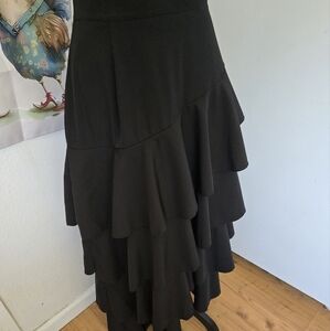 Elegant Black Tiered Skirt
